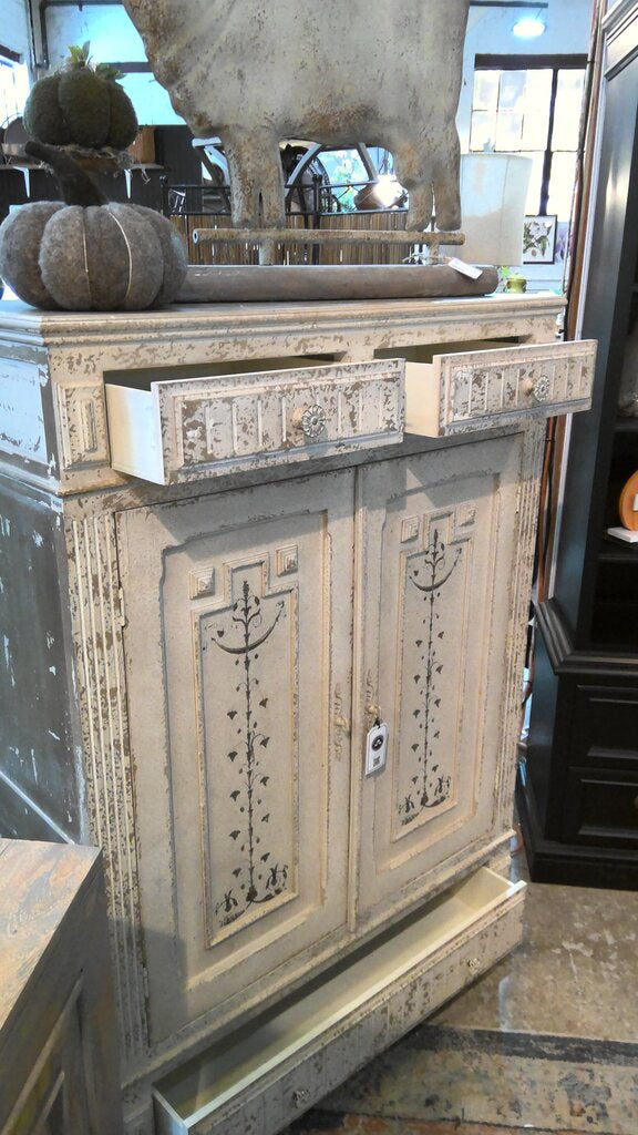 Repurposed Distressed Cabinet Linen Chest