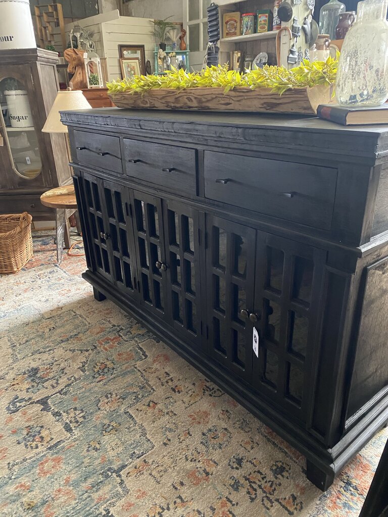 Black Console w/ 3 Drawers