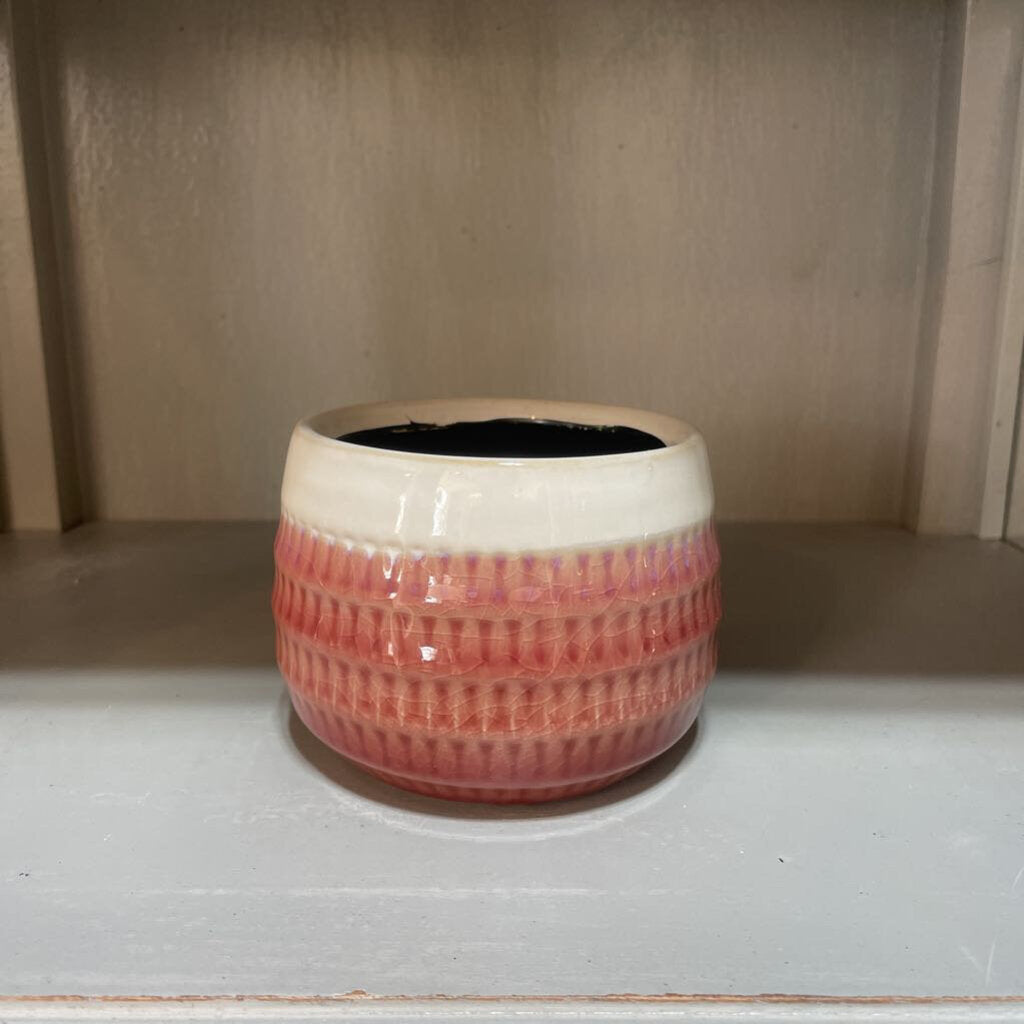 Pink and white Pot