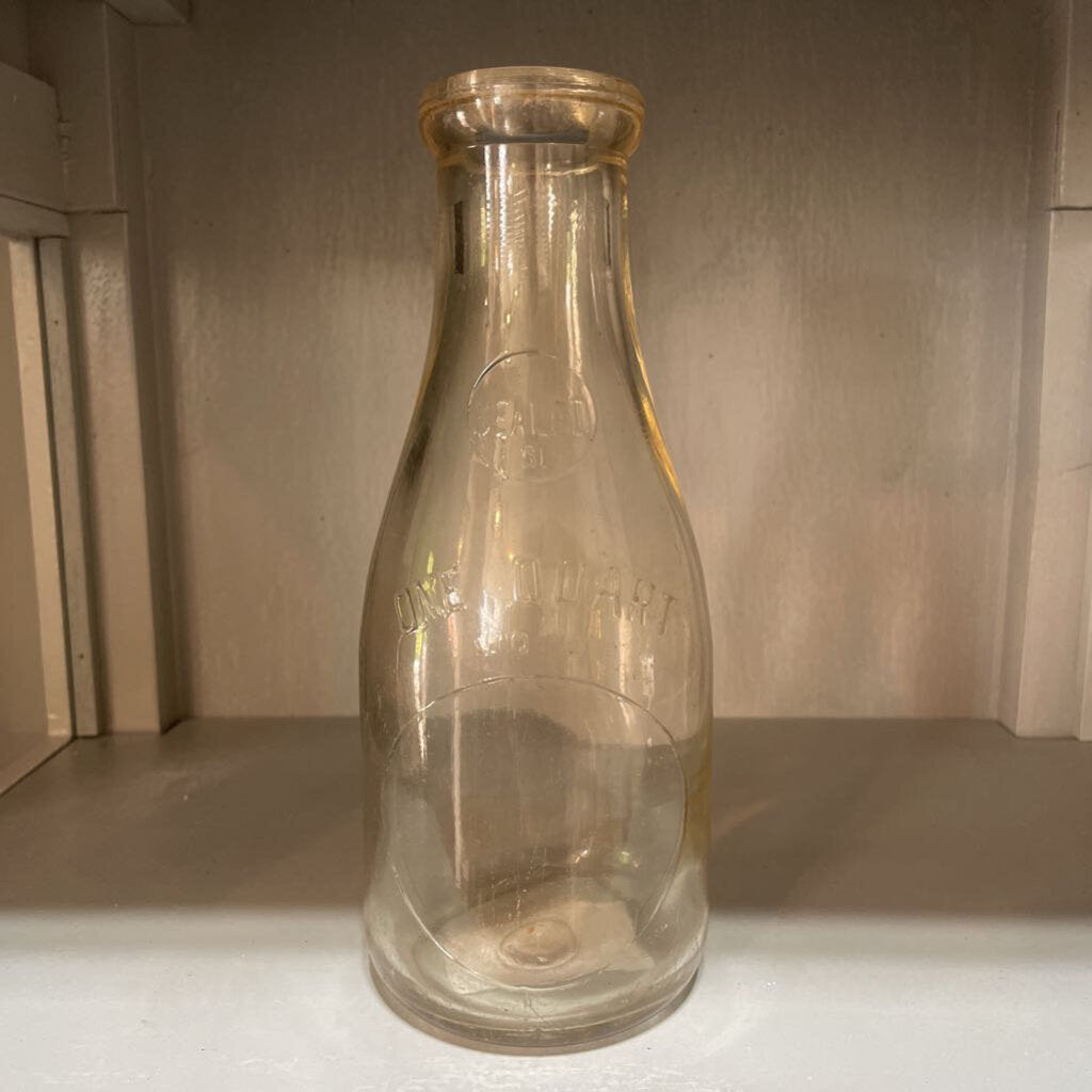 Glass milk bottle