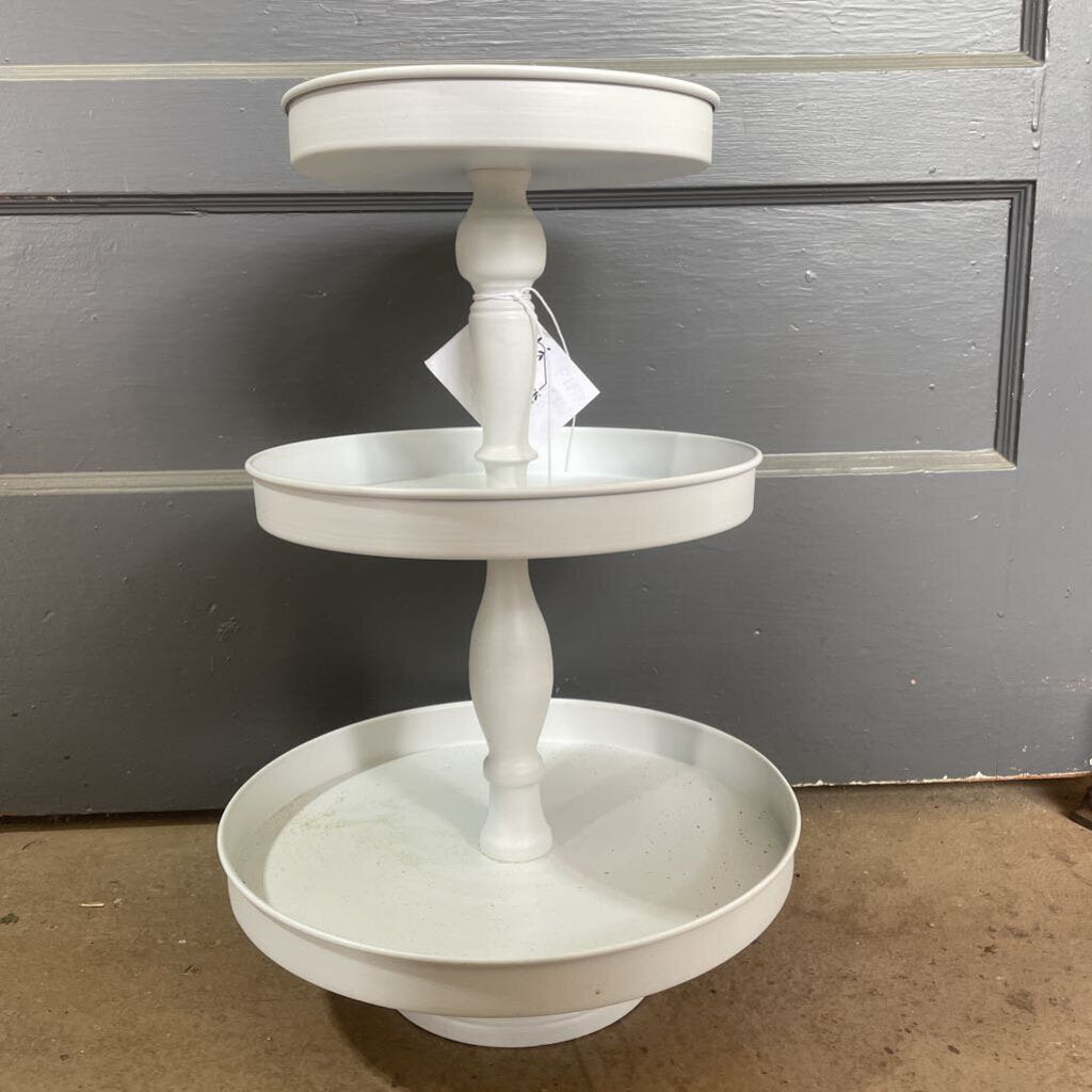 Large White Oversized 3 Tiered Tray
