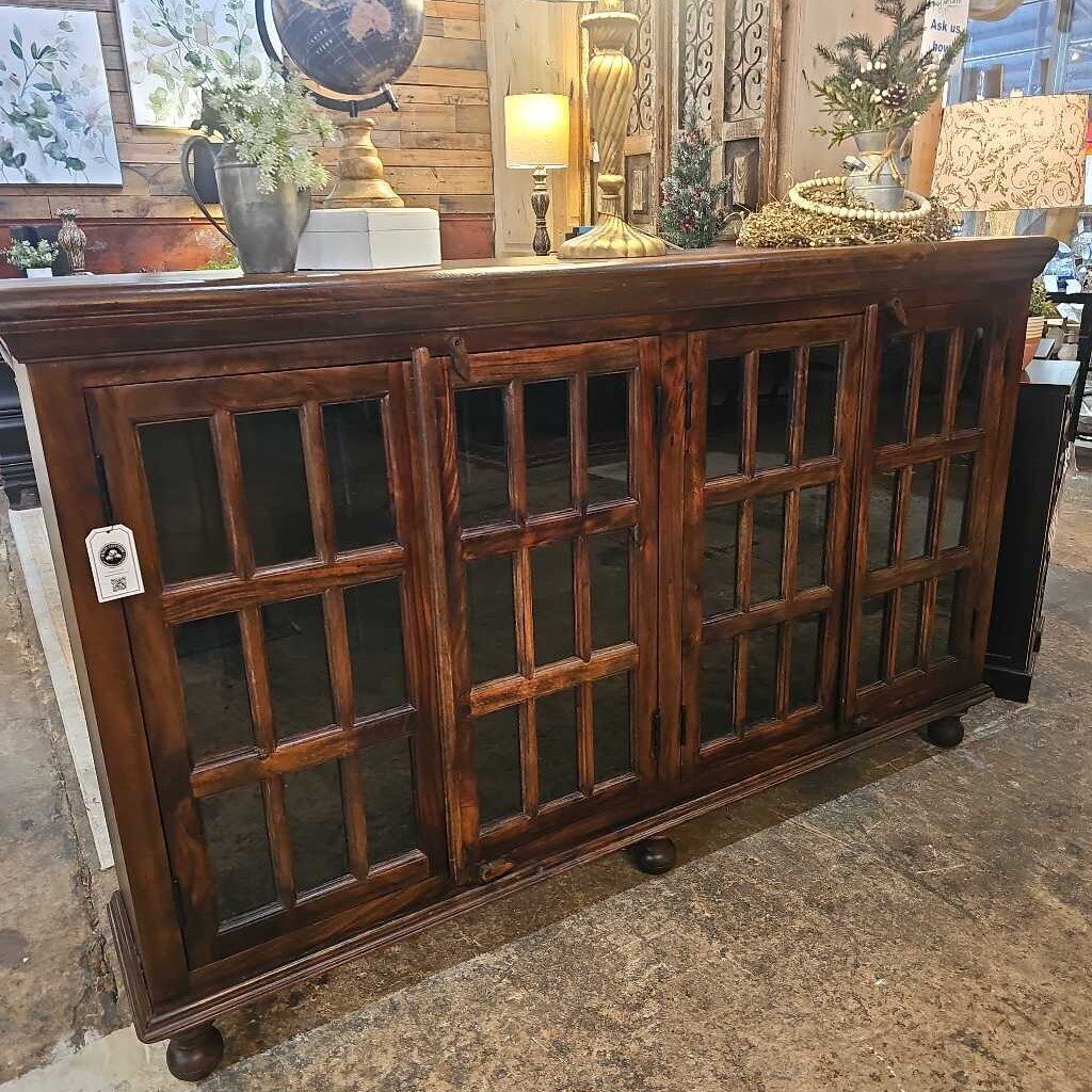 Tall Wood/Glass Console