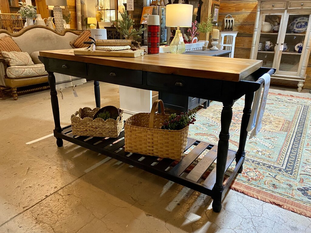 Kitchen Island with Butcher Block Top
