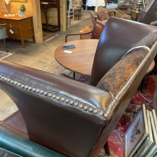 Fabulous Hide/Leather Wingback Chair B