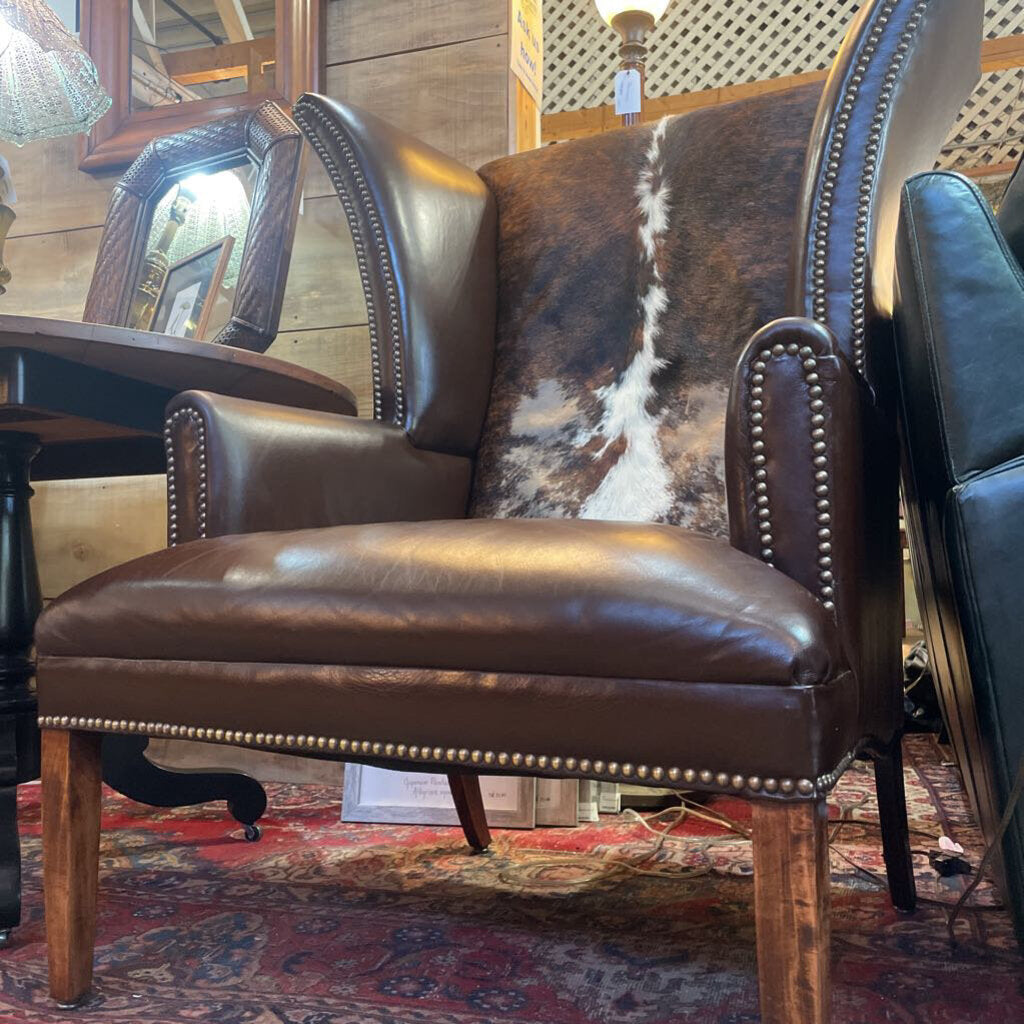 Fabulous Hide/Leather Wingback Chair B