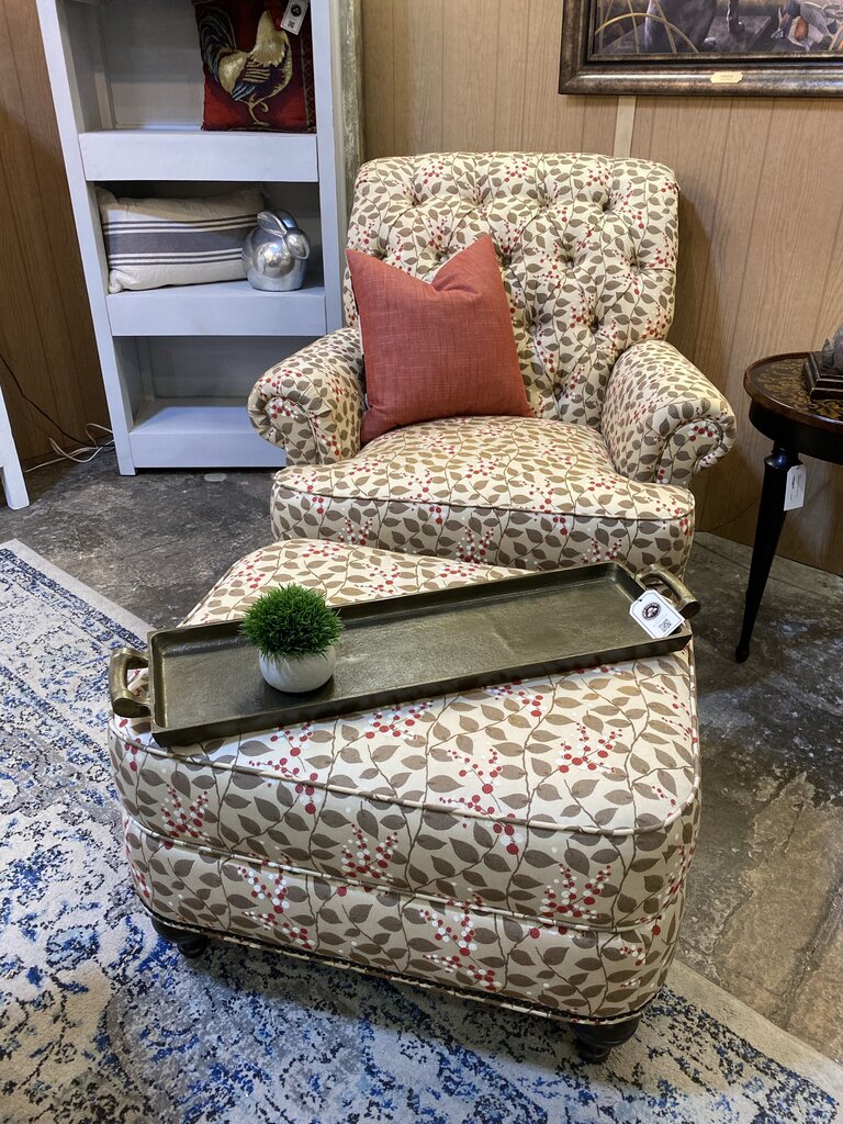 Ethan Allen Accent Chair & Ottoman