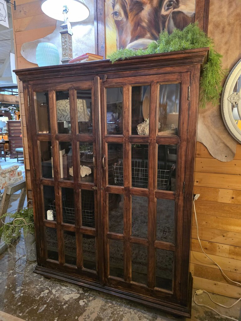 Dark Wood Glass Cabinet