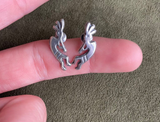 Vintage Sterling Silver Kokopelli Earrings