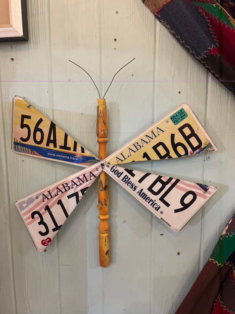 Decorative Butterfly Wall Art Made from Alabama License Plates