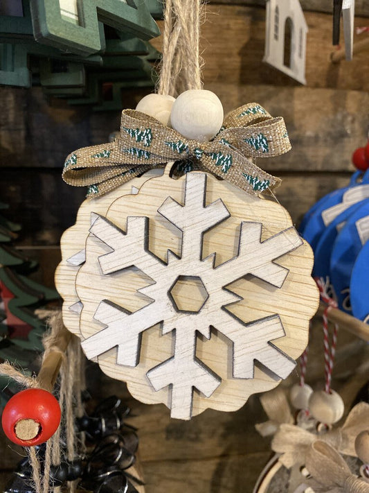 Wood snowflake ornament