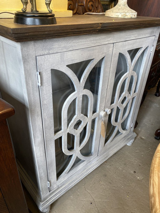 2 door gray cabinet