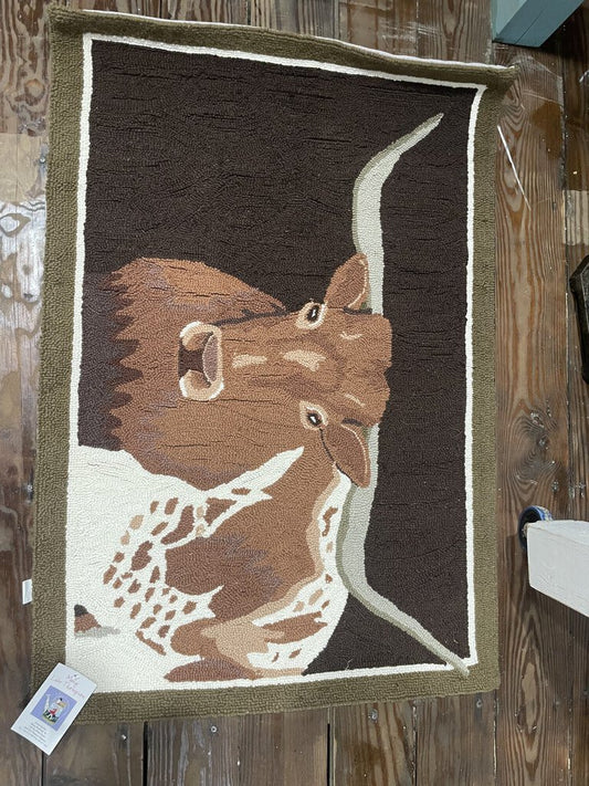 Longhorn hook rug