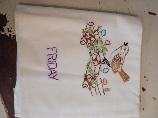 Days of the week embroidery