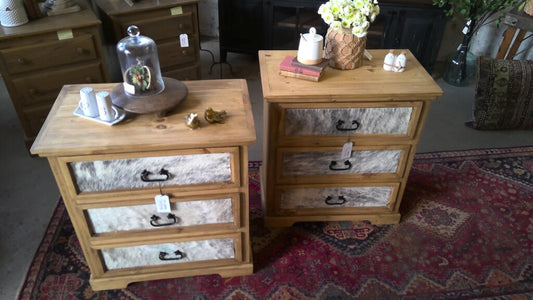 Cowhide End Table