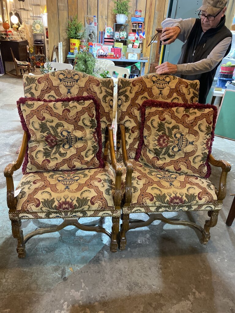 carved upholstered side chair