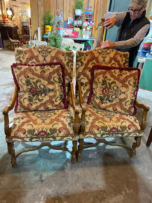 carved upholstered side chair