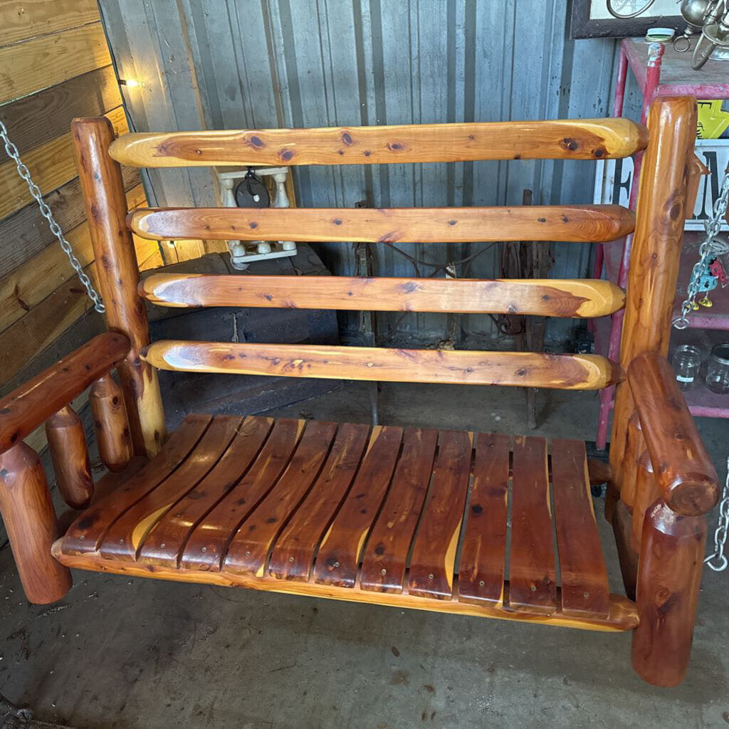 Amish Cedar Log Swing