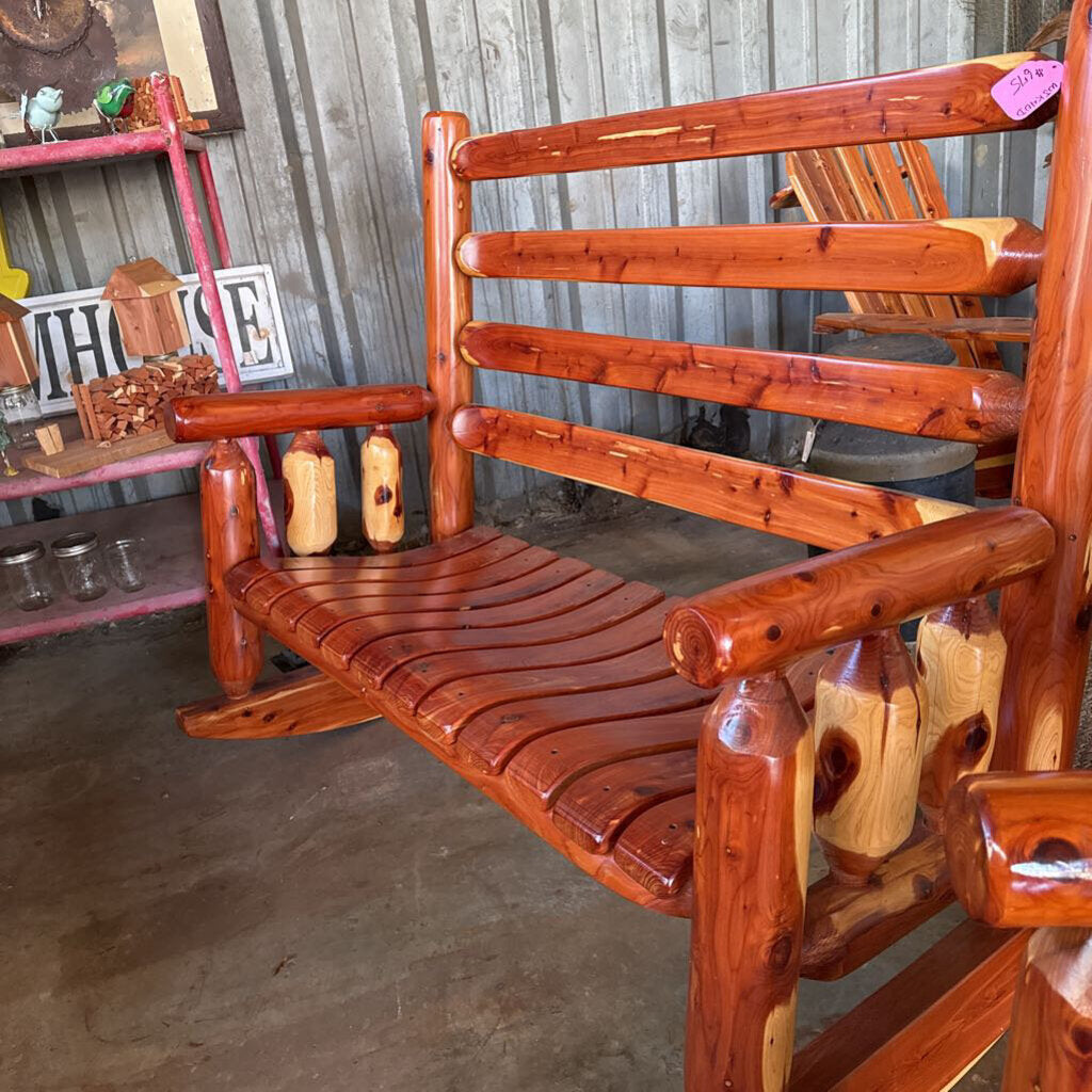 Amish Cedar Log Double Rocker