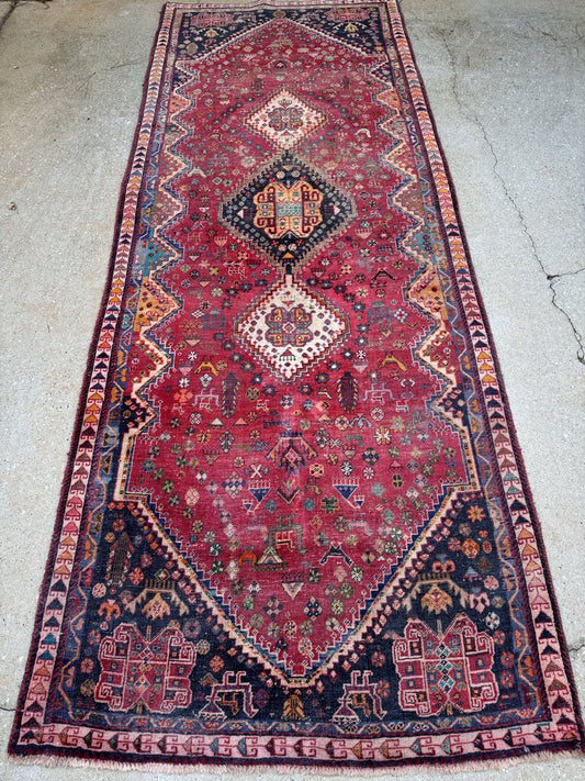 Antique Turkish Wool Runner 4'x10'