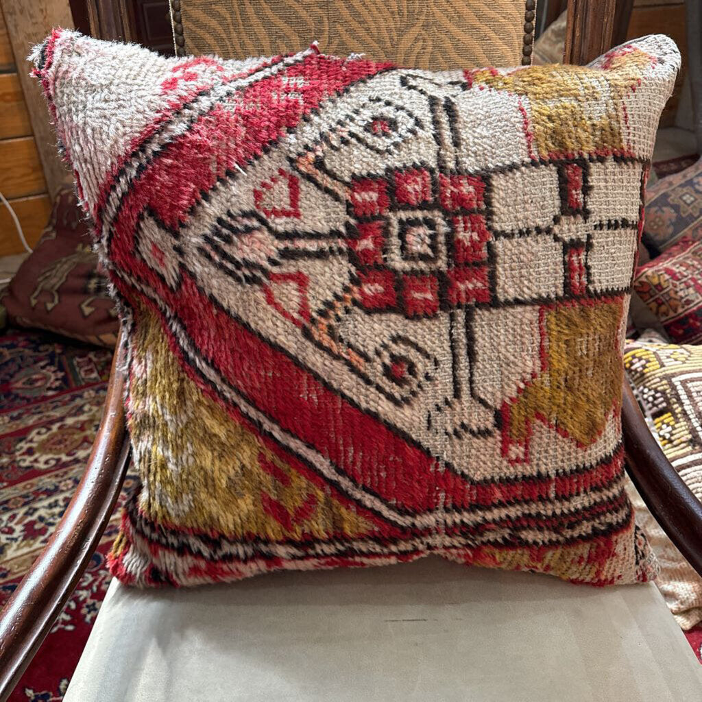 Antique Turkish Rug Down Filled Pillow