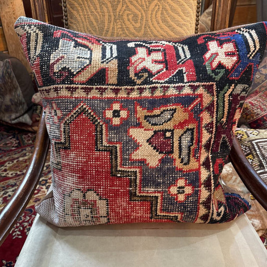 Antique Turkish Rug Down Filled Pillow