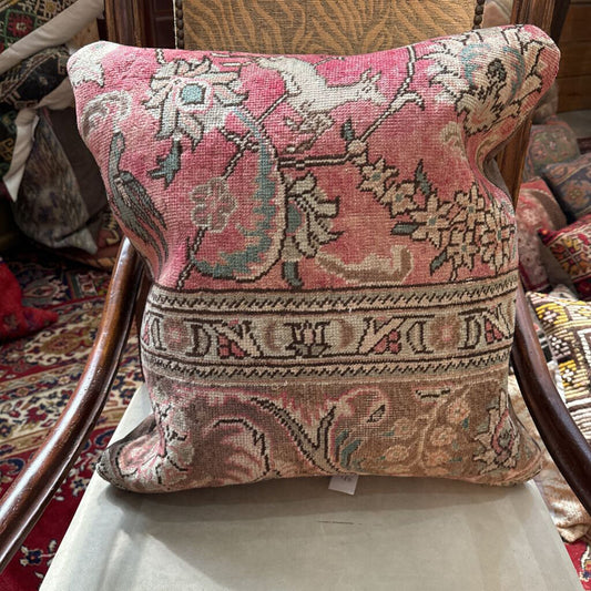 Antique Turkish Rug Down Filled Pillow