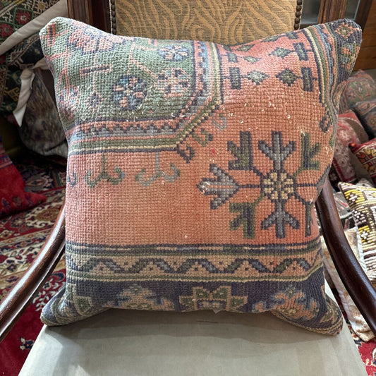 Antique Turkish Rug Down Filled Pillow