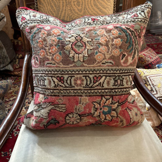 Antique Turkish Rug Down Filled Pillow