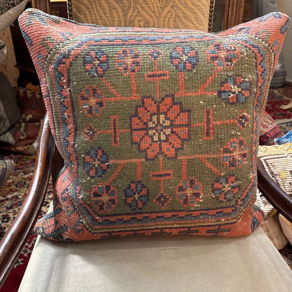 Antique Turkish Rug Down Filled Pillow