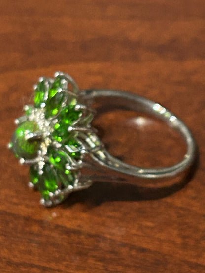 Sterling Silver Green Stone Ring