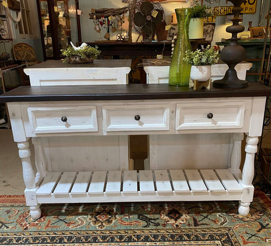 White Distressed Sofa Table