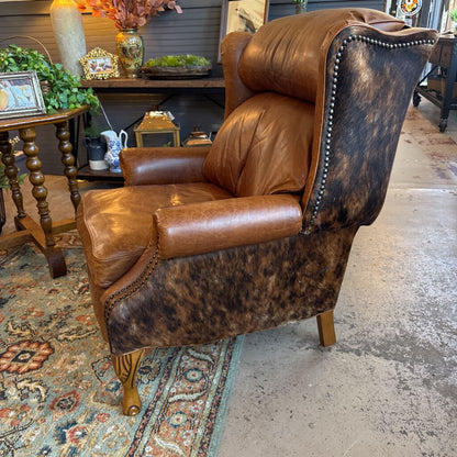 Cowhide & Leather Recliner Chair