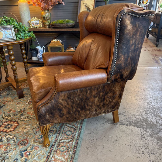 Cowhide & Leather Recliner Chair