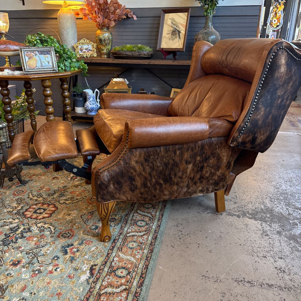 Cowhide & Leather Recliner Chair