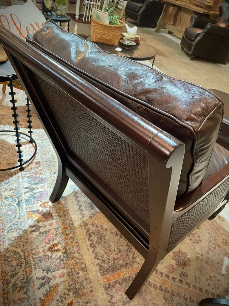 Bernhardt Leather Chair and Ottoman