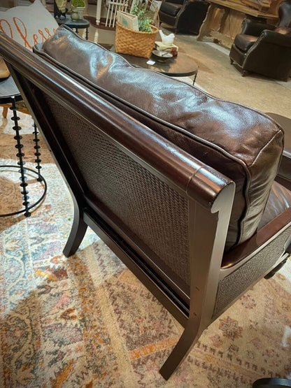 Bernhardt Leather Chair and Ottoman