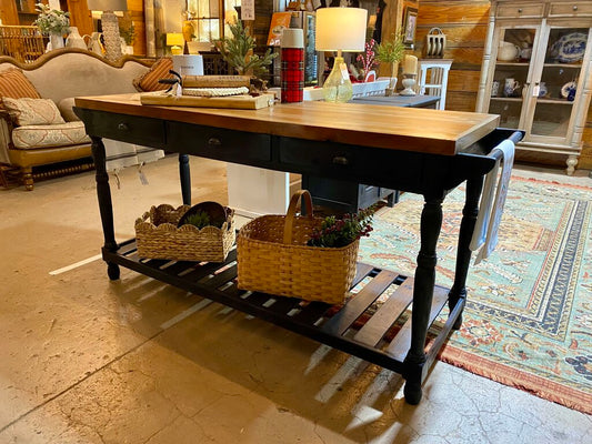 Kitchen Island with Butcher Block Top