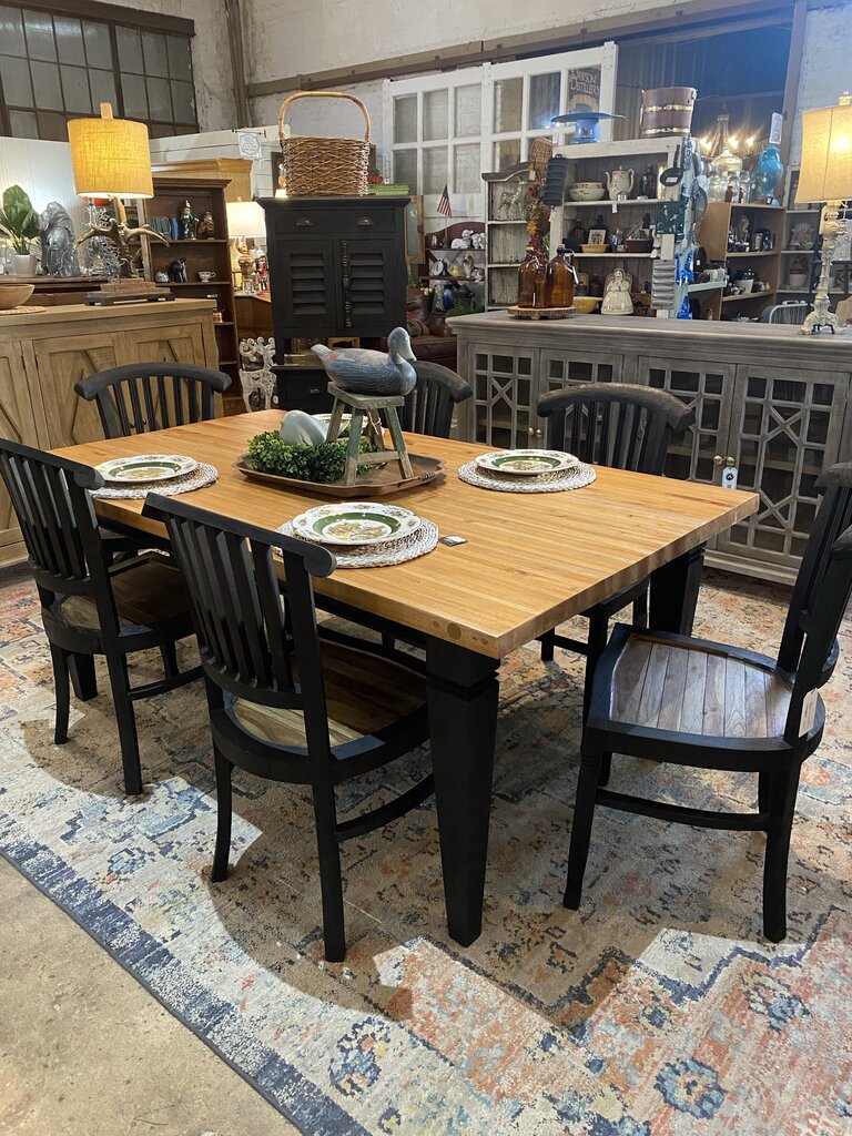 Rustic Dining Table & 6 Chairs