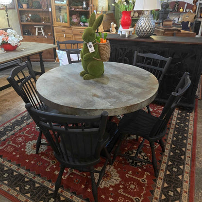 48 inch Zinc Topped Table With Metal Base