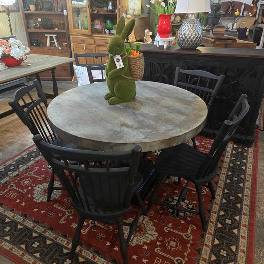 48 inch Zinc Topped Table With Metal Base