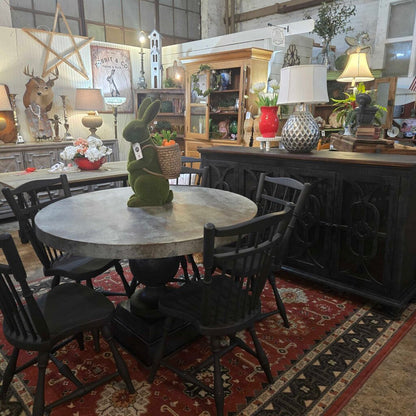 48 inch Zinc Topped Table With Metal Base