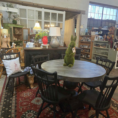 48 inch Zinc Topped Table With Metal Base