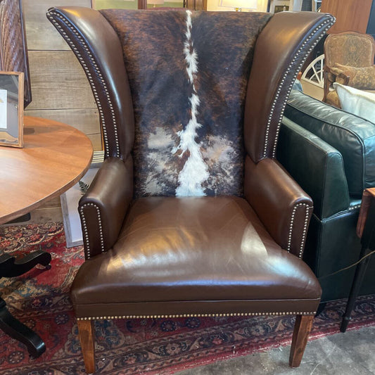 Fabulous Hide/Leather Wingback Chair B