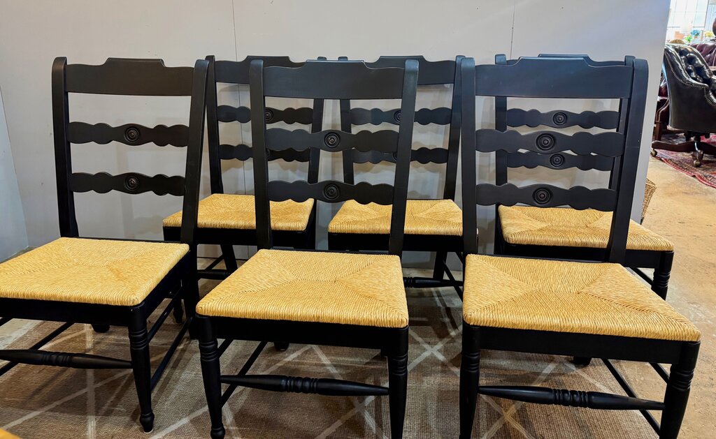 Set of 6 black chairs