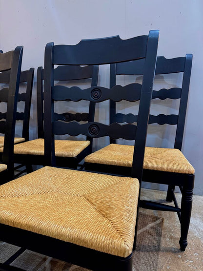 Set of 6 black chairs