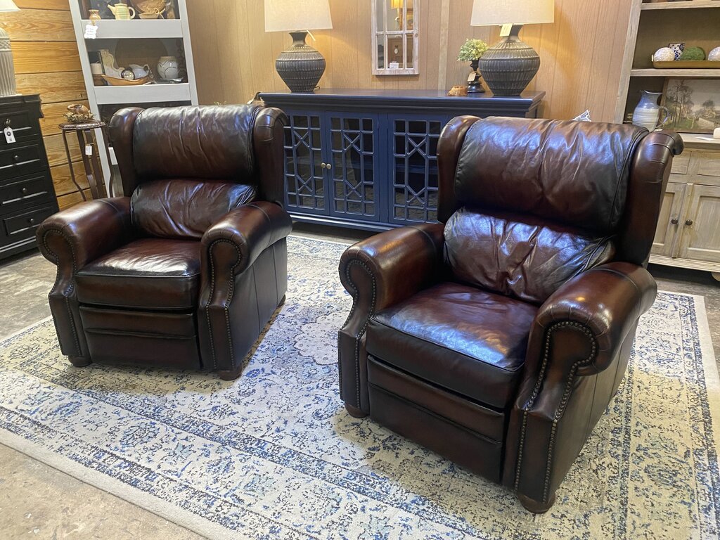Bernhardt Pair of Leather Recliners