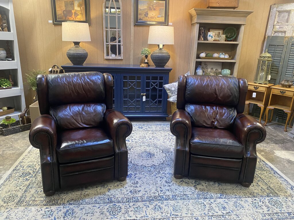 Bernhardt Pair of Leather Recliners