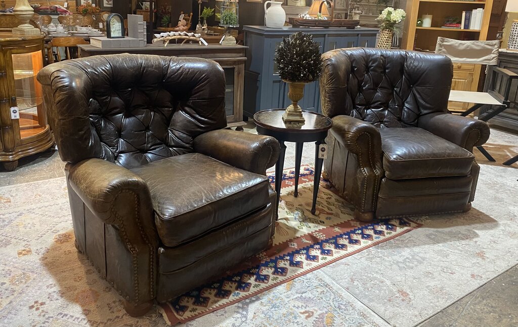BarcaLounger Leather Recliners Pair