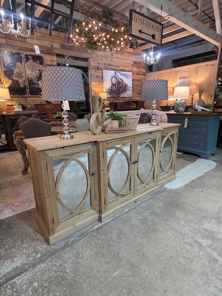 Pine Console/Mercury Glass