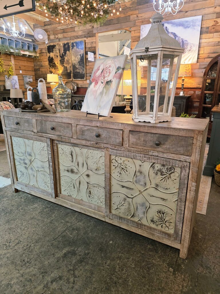 Tin and Wood Console